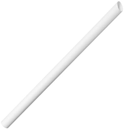Fiesta Compostable Bubble Tea Straw White, 12x210mm (Pack 150) | Eco-conscious choice for catering outlets and busy beverage stalls, ensuring simple commercial disposal after use.