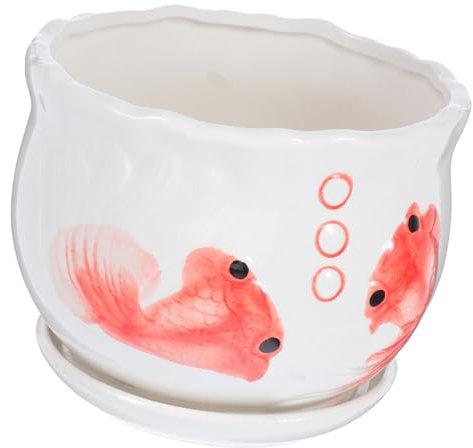 BESTonZON vaso da fiori in ceramica fioriera da fiore da giardino vaso di fiori con sottovaso fioriera con sottovaso fioriera in ceramica per la casa vaso per fioriera da esterno