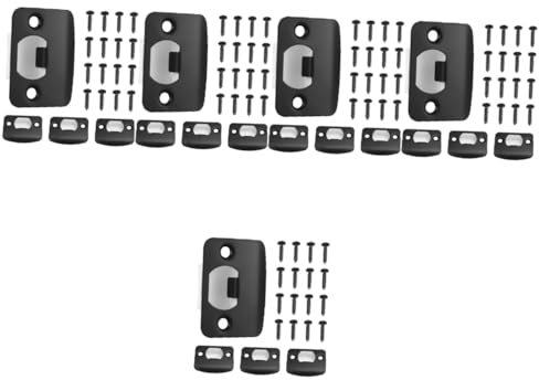 NUOBESTY 5sets Heavy Duty Deadbolt Strike Plates Durable Door Latch Covers with Metallic Finish Easy Installation for Home Office and Shop Security 4pcs*5