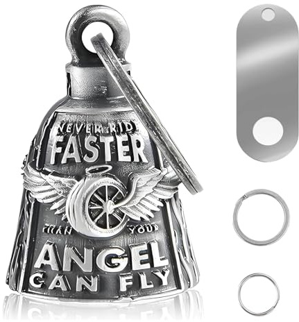 SIXHAOBU 1 Stück Biker Bell mit Halterung, Motorrad Glöckchen Guardian Bell mit Schlüsselanhänger, Ideales Zubehör & Geschenk für Biker