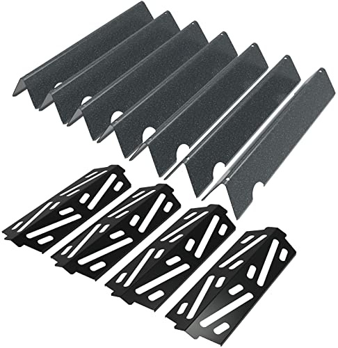 WELL GRILL Rails d'arômes et réflecteur de chaleur pour barbecue à gaz Weber Genesis II/LX 400, Genesis II E-410 E-415 S-435, couvercle de brûleur pour Weber 66033 66796 66041