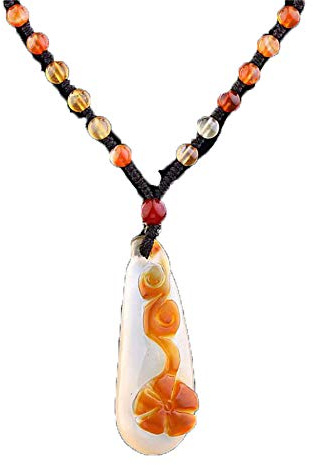 HYHJYMG Rideau de Douche Bijoux Bijoux Beaux Bijoux Jade médullaire Pendentif Chinois Chanceux amulette Femme Collier Rideau de Douche