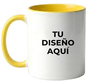 ZPUBLI+ Taza Personalizada con Foto y Texto | Tazas Originales para Regalar | Regalos Personalizados | Taza con Nombre | Tazas de Café Personalizadas | Apta Microondas y Lavavajillas (Amarillo)