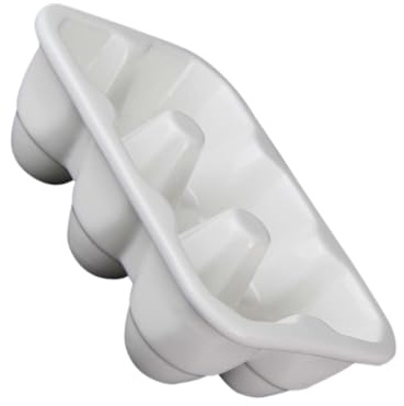 Baluue Boîte à Œufs pour Célébrations de Pâques 6 Compartiments en Céramique Blanche Protection et Rangement D'œufs Design Conique pour Réfrigérateur