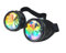 shoperama Steampunk Goggles mit Prisma Kaleidoskop Brille Burning Man Dornen, Farbe:Schwarz ohne Spikes