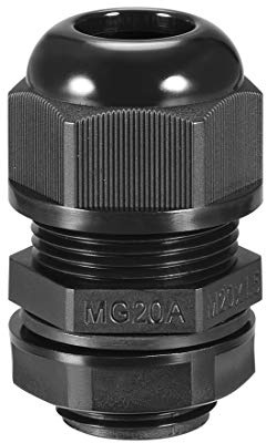 sourcing map M20 Cable Gland 2 Holes Waterproof IP68 Nylon Joint Adjustable Locknut for 4.3-6.1mm Dia Wire
