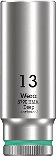 Wera 05004510001 8790 HMA Deep Douille 1/4, Turquoise, 13.0 mm