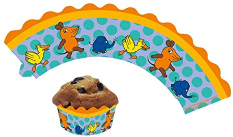 DH-Konzept 12 Cupcake Banderolen * DIE Maus * für Muffins | Muffinförmchen in 3 Größen einstellbar | Muffin Kinder Geburtstag Party Kindergeburtstag Kinderparty