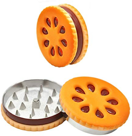 Bettecso Grinder Molinillo Metálico Galleta Con Cierre Magnético Para Hierbas y Especias Metal Cookie Spices Herb Magnetic Grinder With Nail Teeth 55 mm grande 2 piezas con imán