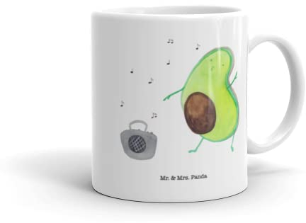 Mr. & Mrs. Panda Tasse Avocado Tanzen - Geschenk, Kaffeetassen, Musik, Tasse bedrucken, Vegan, Porzellantasse, Büro Tasse, Gesund, Veggie, Becher,