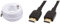 Smedz 10 m Twin Satellite Shotgun Coax Cable Extension Kit with Premium Fitted Compression F Connectors for Sky Q, Sky+ and Freesat - White & Amazon Basics High-Speed, Ultra HD HDMI 2.0 Cable, 3 m