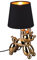 Reality Leuchten Tischleuchte Bello R50241079, Keramik goldfarbig, Stoffschirm Schwarz, exkl. 1x E14