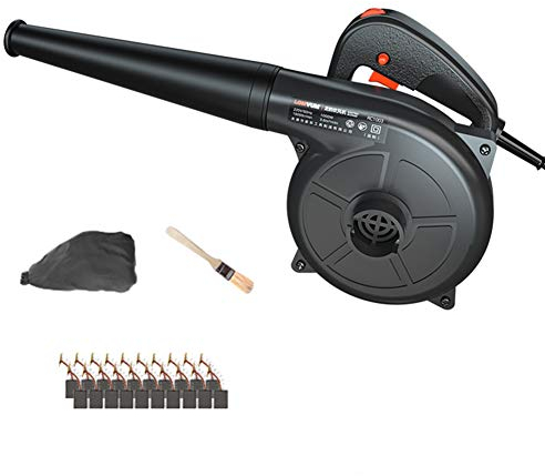ACXZ Soffiatore Elettrico con Cavo e aspirapolvere, spazzatrice Portatile Leggera con Sacco di Raccolta, 1700 W / 1900 W, Volume d'Aria 5,5 m³ / min, Nero (Lunghezza Cavo 1,3 m)