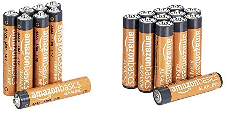 AmazonBasics Batterie alcaline AAAA, 1.5 volt, per uso quotidiano, confezione da 8 (l’aspetto potrebbe variare dall’immagine) & Pile Mini Stilo Alcaline AAA Performance, confezione da 12