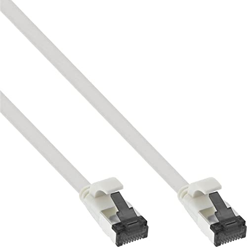 InLine® Patchkabel flach, U/FTP, Cat.8.1, TPE halogenfrei, weiß, 7,5m