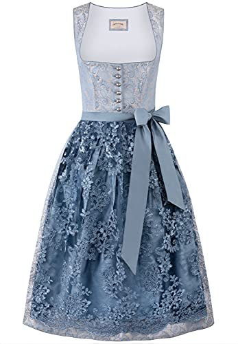 Stockerpoint Damen Sidonia Midi Dirndl, Rauchblau, 40
