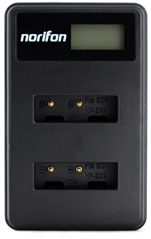 NP-BX1 Dual Channel LCD USB Charger for Sony Cyber-shot DSC-RX100, DSC-RX100 II, DSC-RX100 III, DSC-HX90V, DSC-WX350, DSC-WX500, HDR-AS15 Camera and More