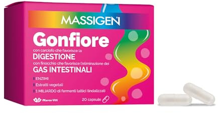 Massigen gonfiore integratore alimentare favorisce la digestione x20 capsule