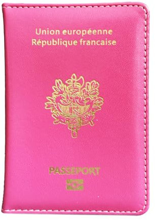 EASYLAVIE Porte Passeport Housse Protège Passeports Cuir Pochette étui pour Passeport Voyage Protection Housse de Passeport (Rose)