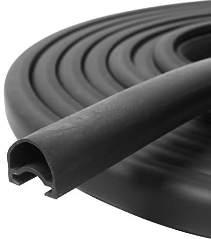 Joint coulissant pour camping-car - 1 x 4,6 cm x 9,5 m - Joint D - Joint d'étanchéité 018-312-EKD - Remplacement pour système coulissant de camping-car - Accessoire Caravane - Caoutchouc noir