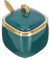 HEMOTON Sucrier en porcelaine avec couvercle, bol à sucre avec cuillère et couvercle, boîte à sucre, accessoires pour café, bar, restaurant, vert