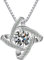 Meyiert Necklaces for Women 925 Sterling Silver Cubic Zirconia Charm Knot Circle Pendant Necklace (White)