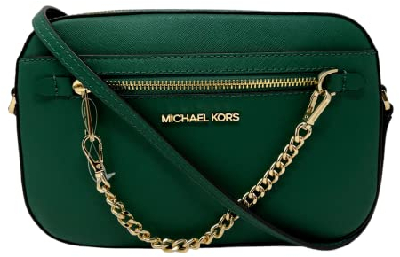 Michael Kors Jet Set Travel East West Chain Crossbody Tasche Saffiano Leder Jewel Grün, Grün (Jewel Green), Large