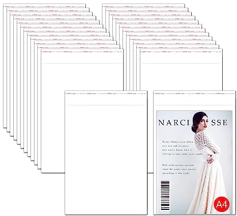 Selbstklebende Cellophantaschen Beutel 23x30cm 100 Stück Klare Versiegelbare Zellophanbeutel 50µm Plastiktüte Zellophan Taschen für Kekse Pralinen Bäckerei Schmuck A4 A5(6 Größen zur Auswahl)