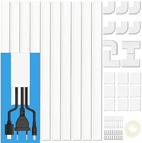 Kit de revêtement de cordon – 158 po cache-câble pouvant être peint, organisateur de câble et de fil pour montage mural TV et gestion des fils