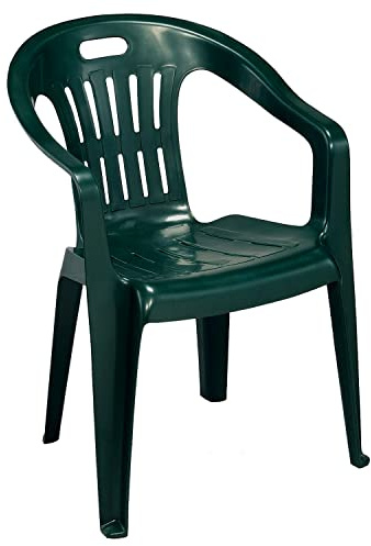 INDA-Exclusiv Stapelstuhl Gartenstuhl PIONA Bistrostuhl Gartensessel Balkonstuhl Kunststoff stapelbar Balkonmöbel Gartenmöbel, Farben:Grün
