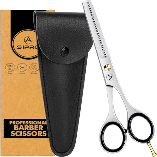 ASIPRO Forbici per Sfoltire i Capelli 6,5/16,5cm Forbici Sfoltire Capelli Acciaio Inossidabile con Custodia in Pelle Artificiale, Thinning Scissors Forbici Parrucchiere per Sfoltire per Uomo e Donna