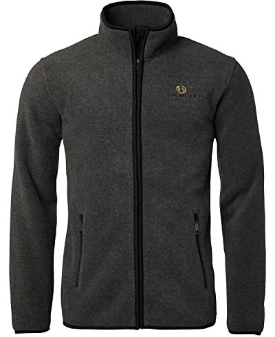 Chevalier Mainstone Fleecejacke Herren - Warme Outdoor Midlayer für Jagd Wandern Freizeit – Hoher Kragen mit Kinnschutz, Elastische Bündchen, Große Fronttaschen – Skandinavisches Design – Anthrazit