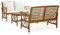 Yolola Holz Sitzgruppe, Gartenmöbel Holz,Balkonmöbel Holz, Gartenmöbel Set, 3-teilige Balkonmöbel inkl. Sitzpolster und Tisch, Terrassenmöbel für 4 Personen, für Outdoor Garten Terrasse