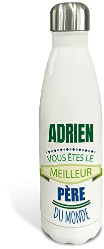Bouteille en acier inoxydable. Bouteille personnalisée. Bouteille en acier inoxydable. Bouteille isotherme double couche. Sans BPA. 500 ml et 750ml. Fête des pères. Papa tu es le seul