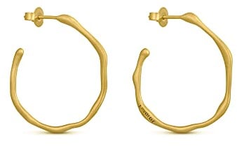 GOLDENE OHRRINGE CLARA | Entworfen von Joidart | Clara-Sammlung | 24K vergoldetes Metall | mattes Finish