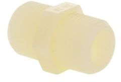 tecuro Doppelnippel, mit beidseitig 1/2 Zoll Außengewinde, PA (nylon 66), natur