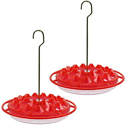 Kolibri-Futterständer, 2 Haken, Vogel-Kolibri-Baum-Deck, Park-Futterspender, sichere Futterspender, Behälter, Futterfütterung mit Futterspendern, auslaufsicher, rund, for Wilddeck, Kunststofffenster,