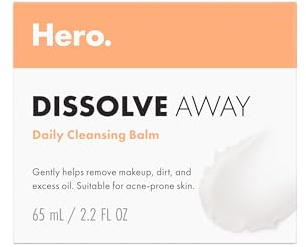 HERO COSMETICS Dissolve Away Daily Cleansing Balm, Helps Remove Makeup and Grime, Won’t Clog Pores, Suitable for Sensitive and Acne-Prone Skin (2.2 fl oz)