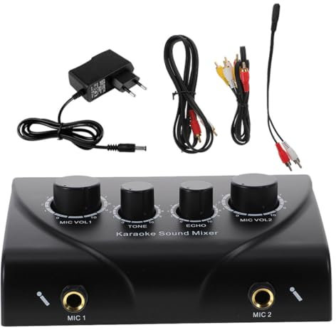 TOYANDONA Karaoke-soundmixer Mit Mikrofoneingängen Audio-mixer Für Cd-player Instrumente Aufnahmegeräte Und Videowiedergabegeräte Abs Und Kupfer Für Robustheit Einfache Bedienung Und Portabl