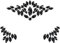 Maitys Autocollants de Visage de Gemme Festival Stickers de Visage Halloween Autocollants Temporaires de Strass Lumineux Accessoires de Paillettes de Visage de Sirène Imperméables (Style Noir)