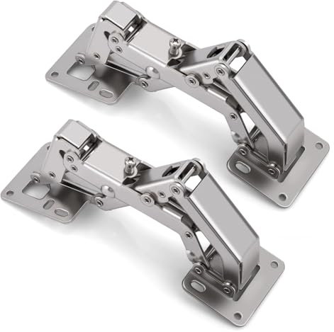 Lot de 2 charnières de porte à 170°, revêtement complet dissimulé pour armoire de cuisine, matériel de rechange pour porte pliée