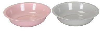 Generisch Metallschale Schale im 2er Set grau - rosa für Schwimmkugeln o. Pflanzschale Pflanzgefäß Dekoschale (29x7 cm) Gartendeko, 29359
