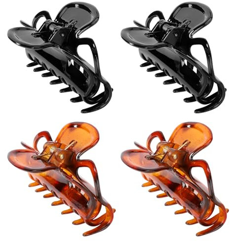 Lot de 4 pinces à cheveux de grande taille pour femmes et filles, pinces à cheveux pour cheveux épais et fins, pinces antidérapantes