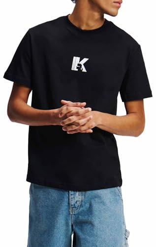 KARL LAGERFELD JEANS Regular Short Sleeve Logo Tee T-Shirt, Noir, S Hommes