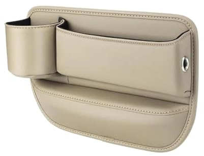 EHLDKYBU Autositz LüCken Organizer für VW Golf GTI 2016-2020,Seitentaschen Organizer Autositz Lückenfüller Organizer für Handys Kleinigkeiten,Beige