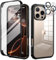 seacosmo für iPhone 16 Pro Hülle mit eingebautem Panzerglas Displayschutz und Kamera Schutzfolie [9H HD], 360 Grad Handyhülle Ganzkörper Stoßfeste iPhone 16 Pro Case - Schwarz