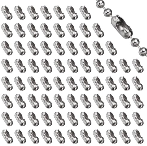 SYEYCW 80 Stück Kugelketten Verbinder, 4,5 mm Kugelkettenverbinder, Edelstahl Kugelketten-Clip, für Vorhangrollen, Römische und Vertikale Jalousienketten, für Zuhause Küche Badezimmer Zimmer Fenster