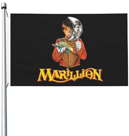 Mar%il*lion Rockband doppelseitige Flagge, 90 x 150 cm, Rockband-Thema, dekorative Flagge, windabweisendes Material, geeignet für Innen- und Außenbereich, perfekt für Musik-Fans, Sammlung und