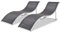 LVHUIDEH 2er Lounge Sonnenliegen Set – Geschwungenes Design - Klappbare - Outdoor Gartenmöbel Set, 2X Gartenliege wetterfest, Aluminium und Textilene, 159 x 60 x 62 cm