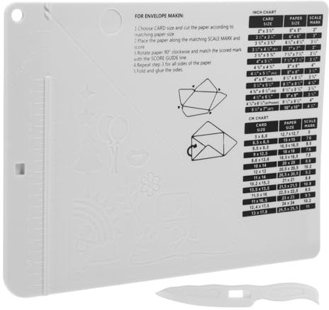 Angoily Planche à Outils De Pliage De Papier Plieuse Enveloppes Multi-usages Outil De Fabrication Enveloppes Artisanales Planche à Découper Pour Cartes